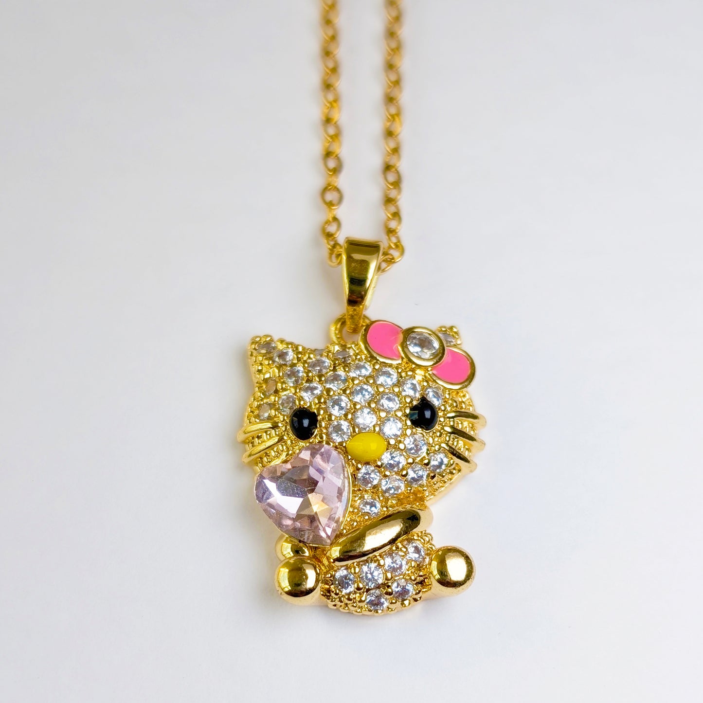 Cute Kitten with Pink Heart