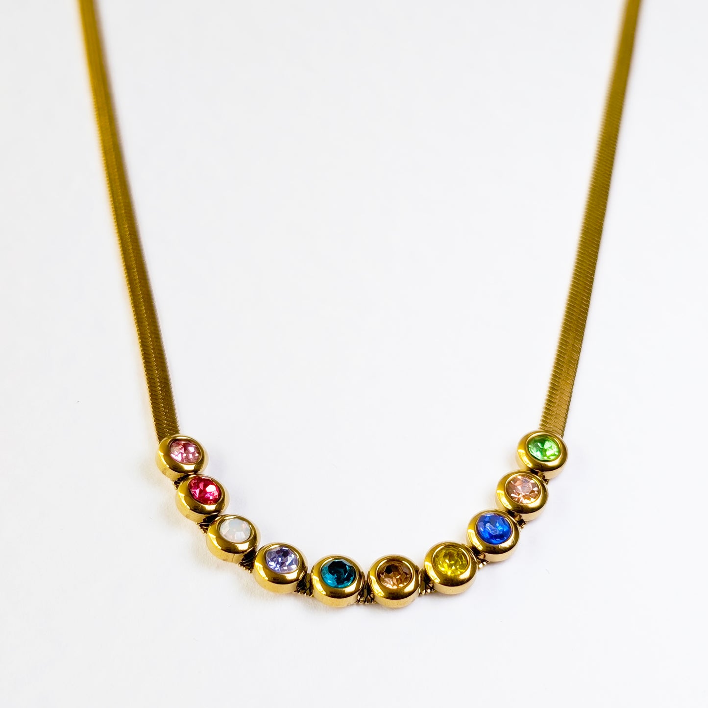 Snake chain with Multicoloured Stones
