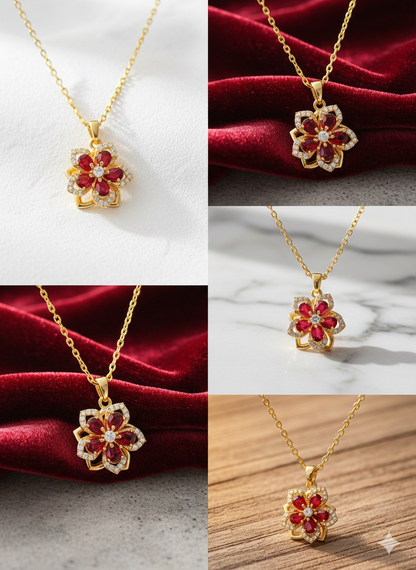 Rotating Flower Necklace