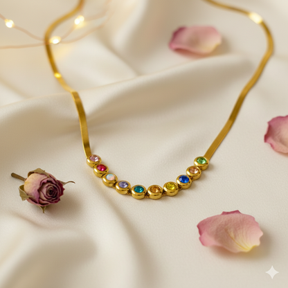 Snake chain with Multicoloured Stones