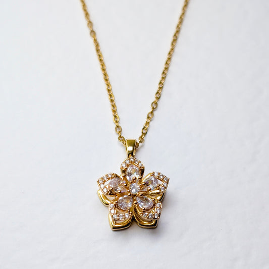 Rotating Flower Necklace