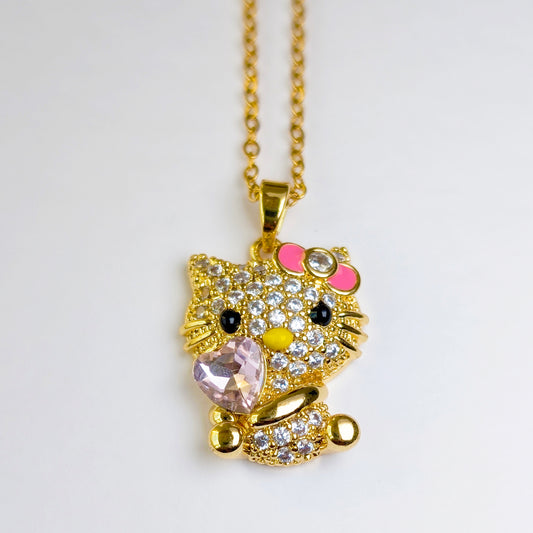 Cute Kitten with Pink Heart