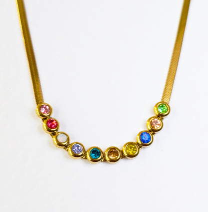 Snake chain with Multicoloured Stones