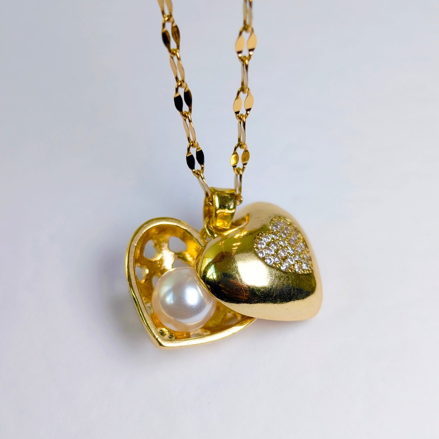 Hollow Heart with Pearl